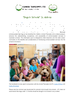 Animals in Schools - ATL Guidelines